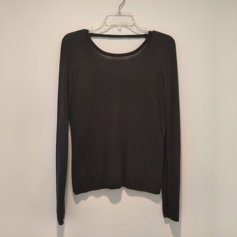 Jaye.e. black, long-sleeved, scoop-neck fitted top size S